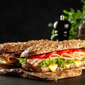 Freshly made sandwiches with the finest ingredients, perfect for a quick bite or a satisfying meal.